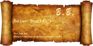 Beier Boglár névjegykártya